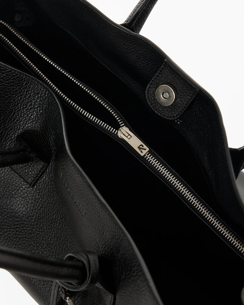 HTN XL Leather Bag - Black
