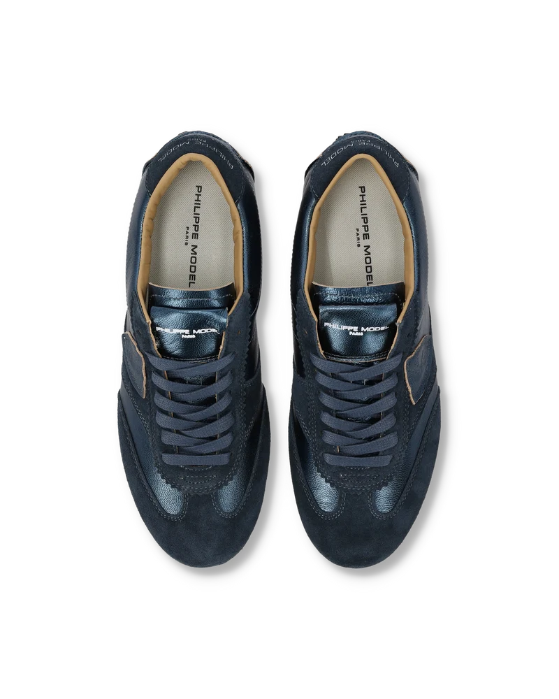 Sneakers Planche Women, Metallic Ocean Blue