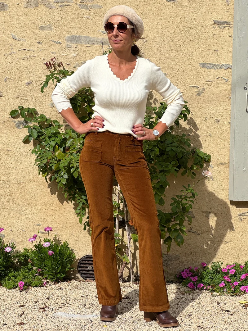 Pantalon camel velours lisse SONNY La Petite Étoile
