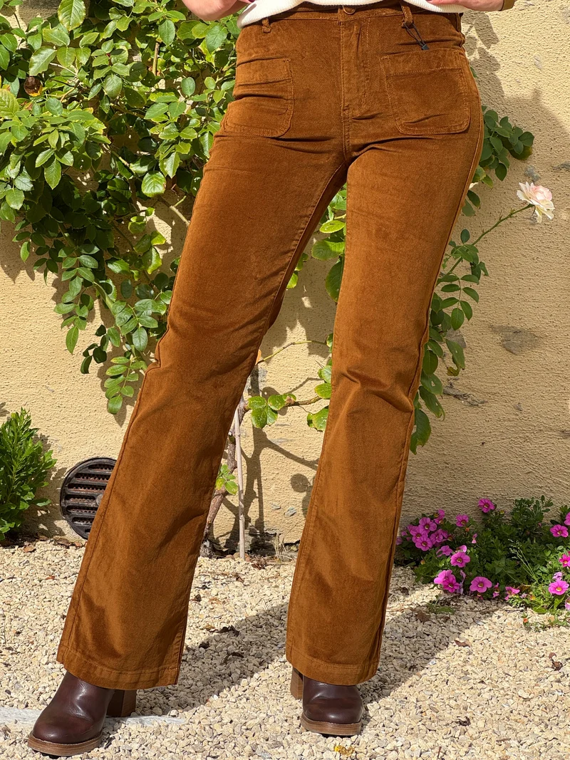 Pantalon camel velours lisse SONNY La Petite Étoile