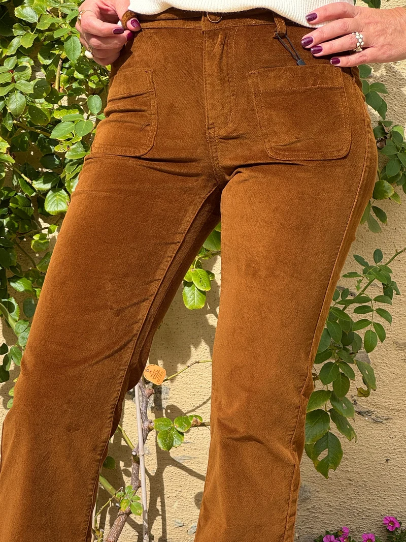 Pantalon camel velours lisse SONNY La Petite Étoile