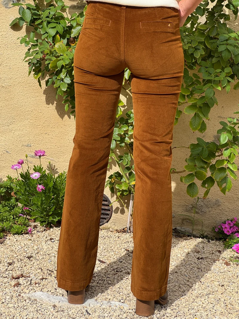 Pantalon camel velours lisse SONNY La Petite Étoile