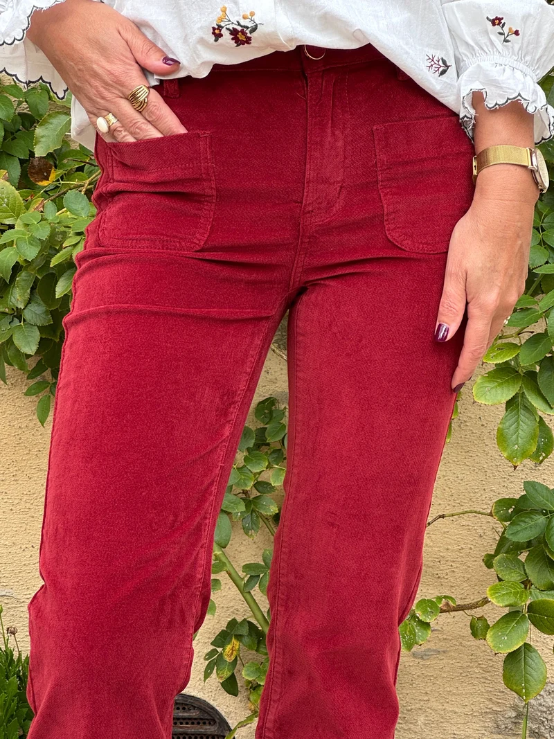Pantalon brique velours lisse SONNY La Petite Étoile