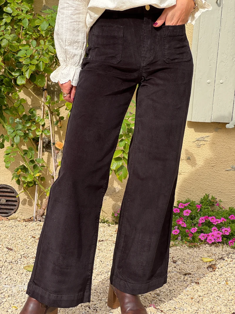 Pantalon velours côtelé noir ATLANTY La Petite Étoile
