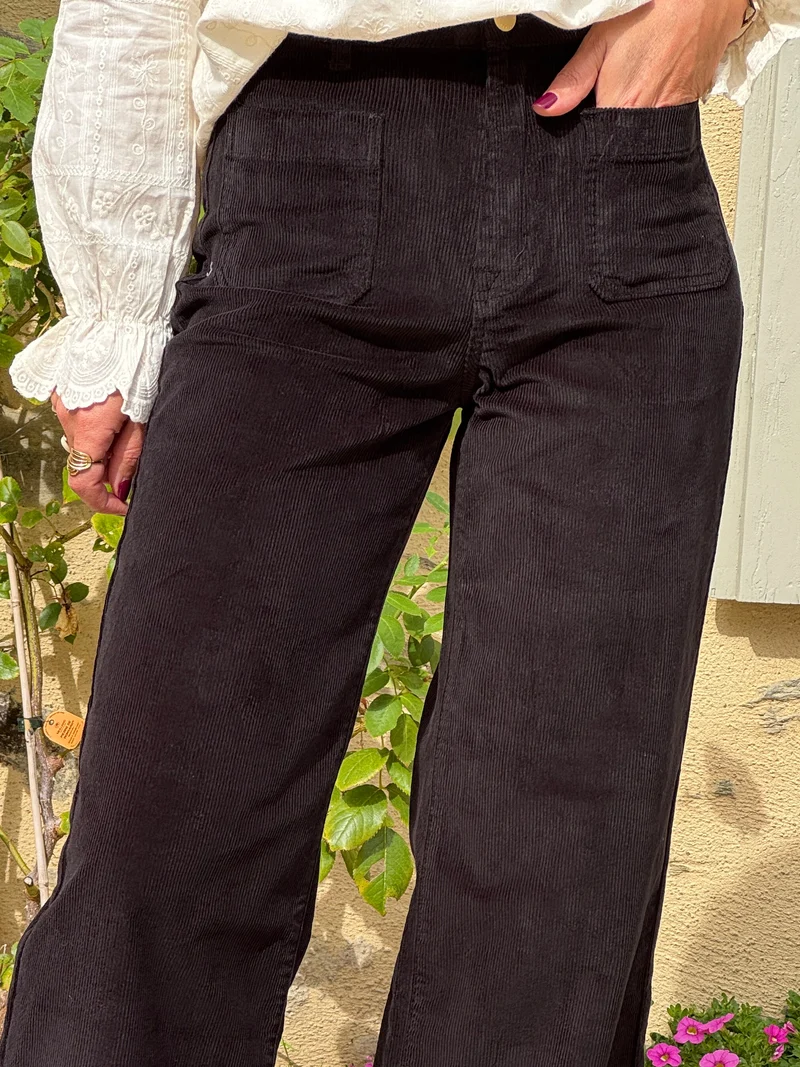 Pantalon velours côtelé noir ATLANTY La Petite Étoile