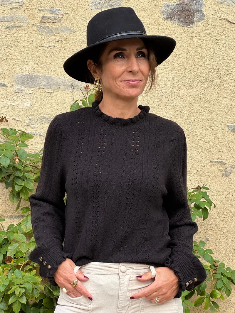Pull noir col rond MAXIME La Petite Étoile