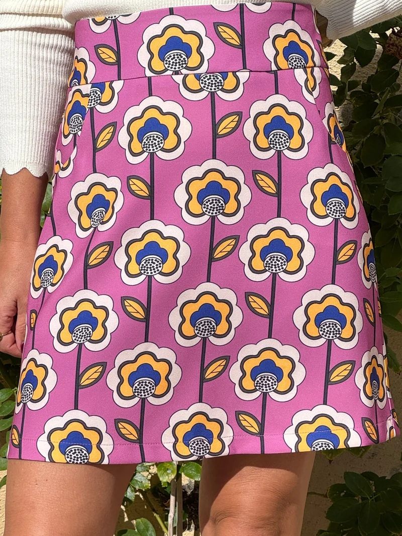 Jupe SEVENTIES n°190 hibiscus Hippocampe