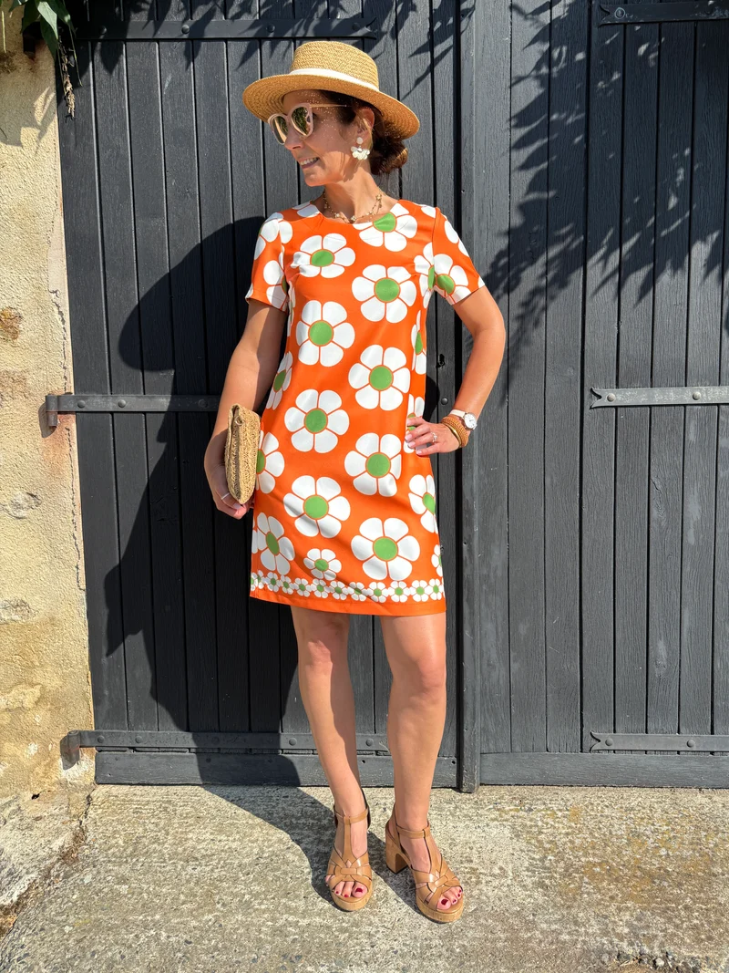 Robe SEVENTIES n°127 orange Hippocampe