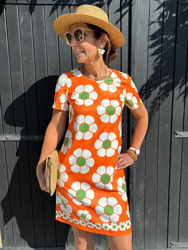 Robe SEVENTIES n°127 orange Hippocampe