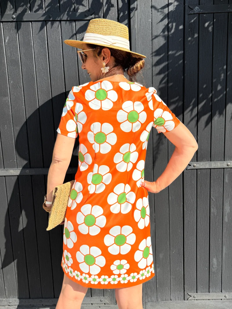 Robe SEVENTIES n°127 orange Hippocampe