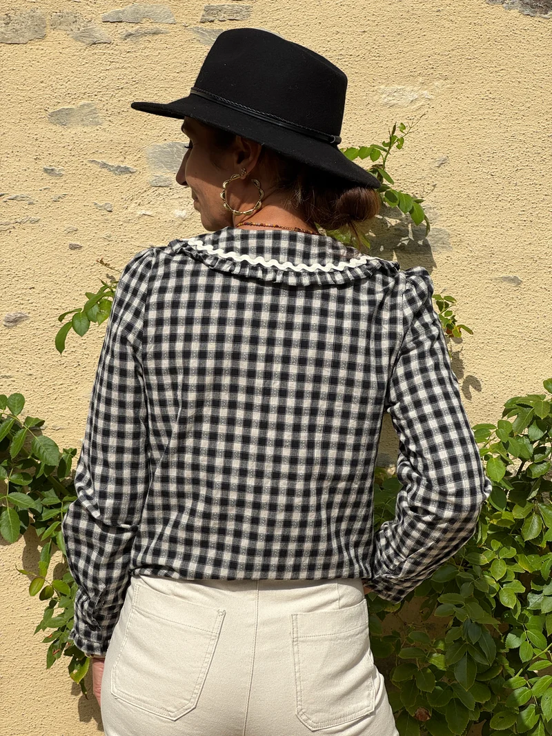 Chemise MARIUS noir à carreaux beige In April 1986