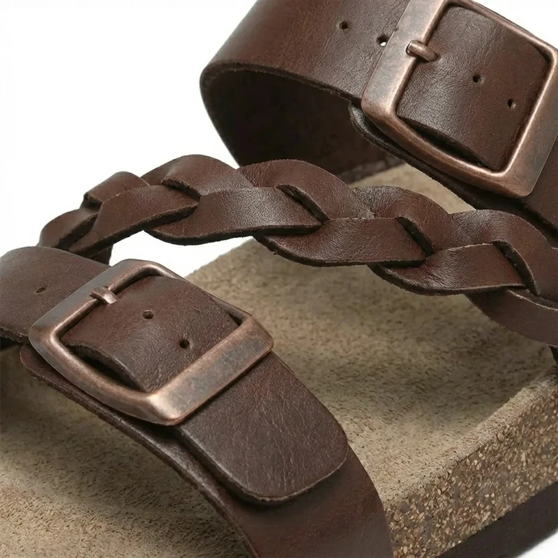 Athena – Sandales Tressées à Boucles