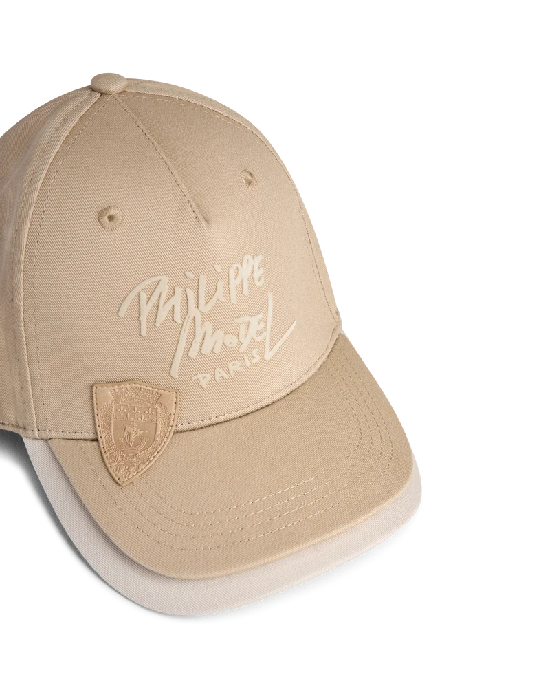 Double Visor Cap, Sand Beige