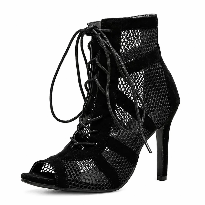 Women's Heeled Sandals with Modern and Comfortable Mesh Design