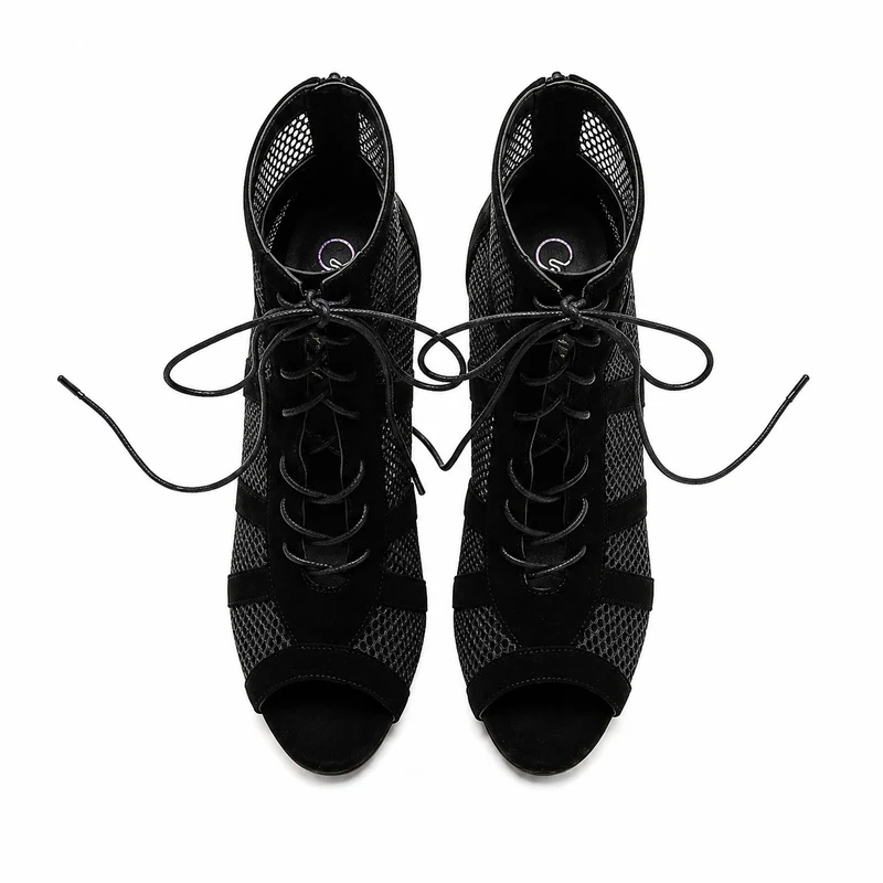 Women's Heeled Sandals with Modern and Comfortable Mesh Design