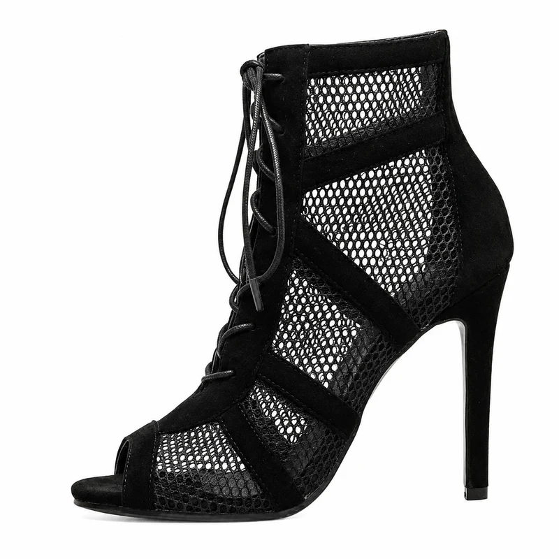Women's Heeled Sandals with Modern and Comfortable Mesh Design