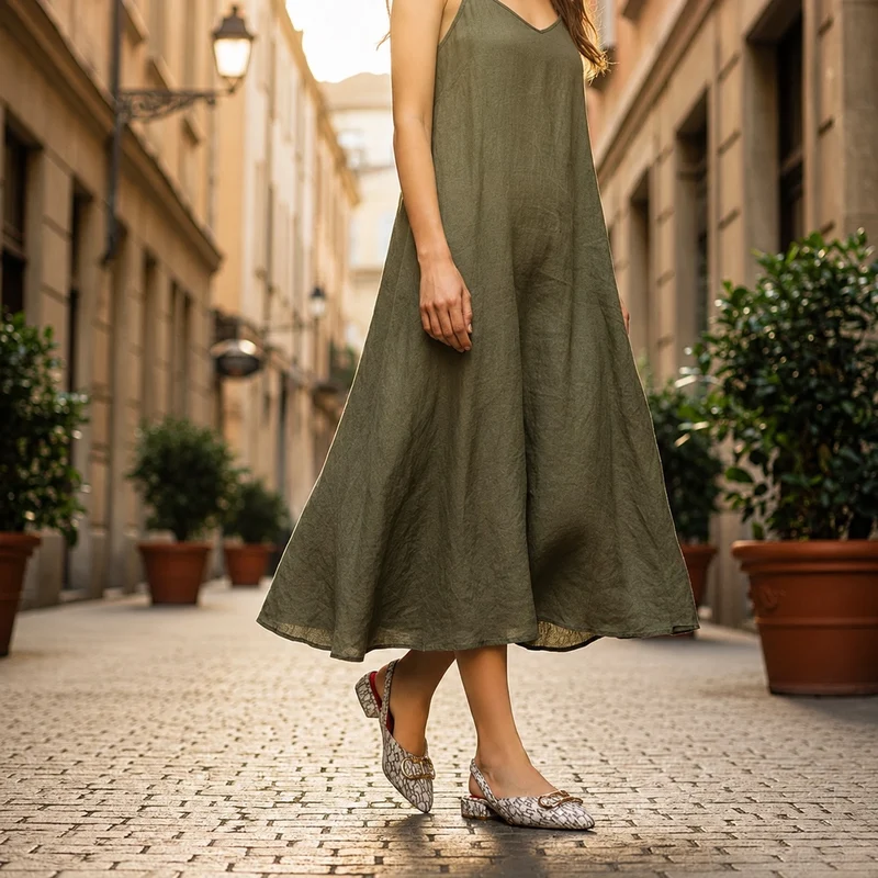 Comfortable women's sandals with a modern print and refined style