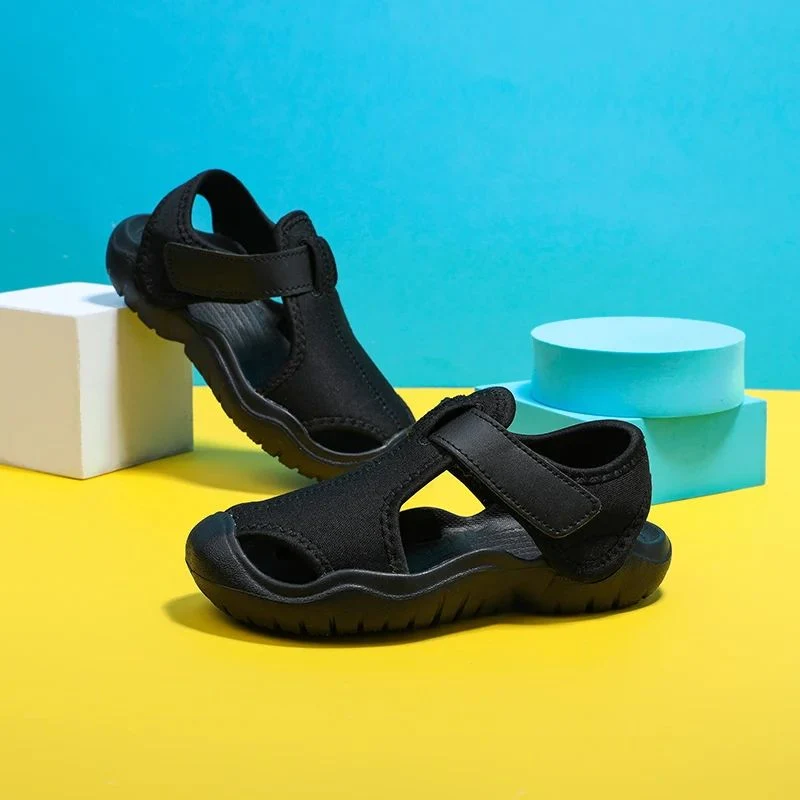 Children's Blue Closed-Toe Sandals, Soft and Non-Slip