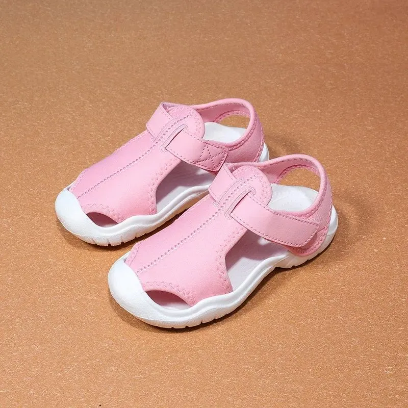 Children's Blue Closed-Toe Sandals, Soft and Non-Slip