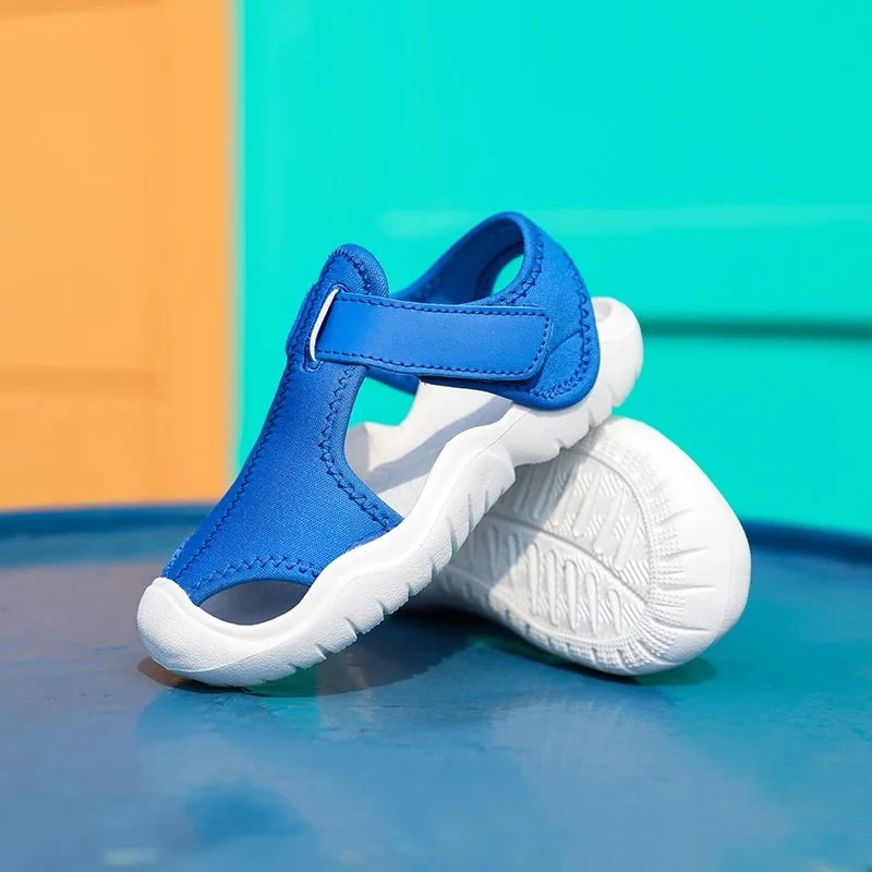 Children's Blue Closed-Toe Sandals, Soft and Non-Slip