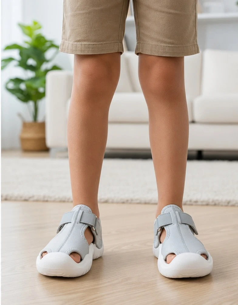 Children's Blue Closed-Toe Sandals, Soft and Non-Slip
