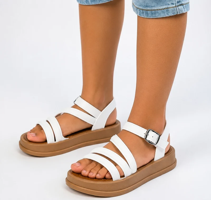 Girls' Flat Sandals with Flexible Soles and Chic Style