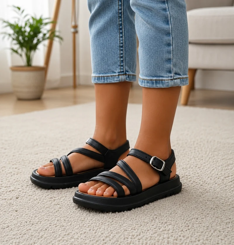 Girls' Flat Sandals with Flexible Soles and Chic Style