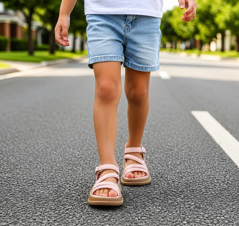 Girls' Flat Sandals with Flexible Soles and Chic Style