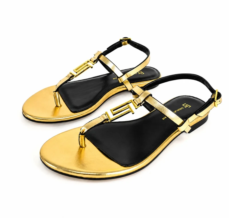 Luxury Genuine Leather Flat Sandals
