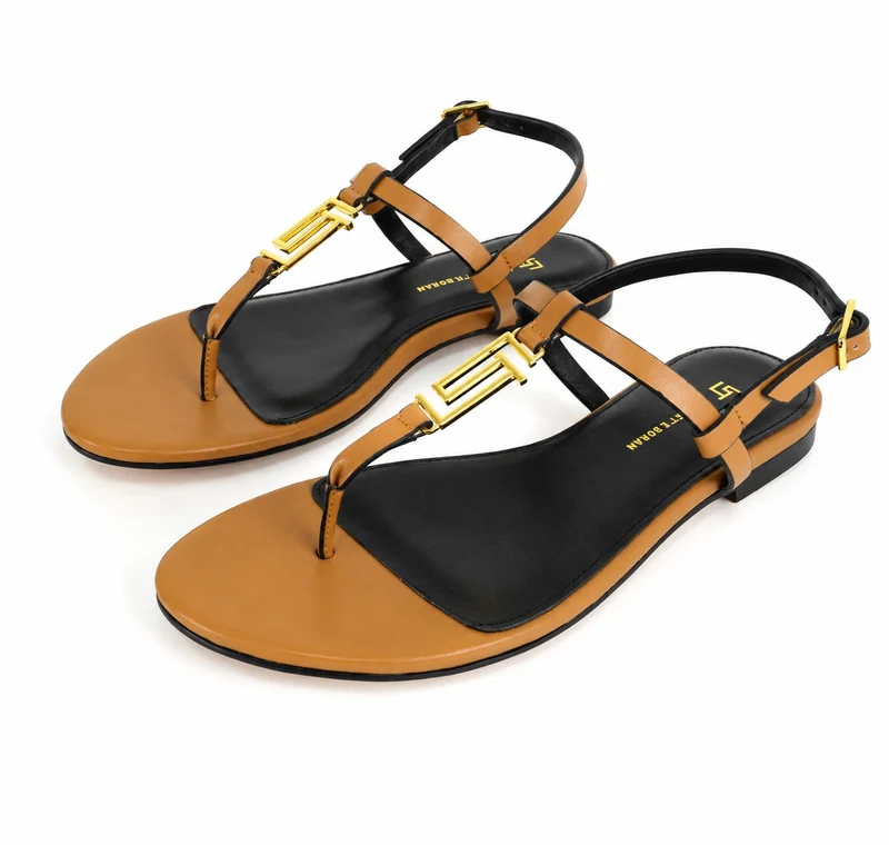 Luxury Genuine Leather Flat Sandals