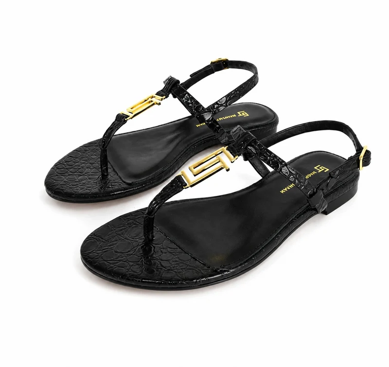Luxury Genuine Leather Flat Sandals