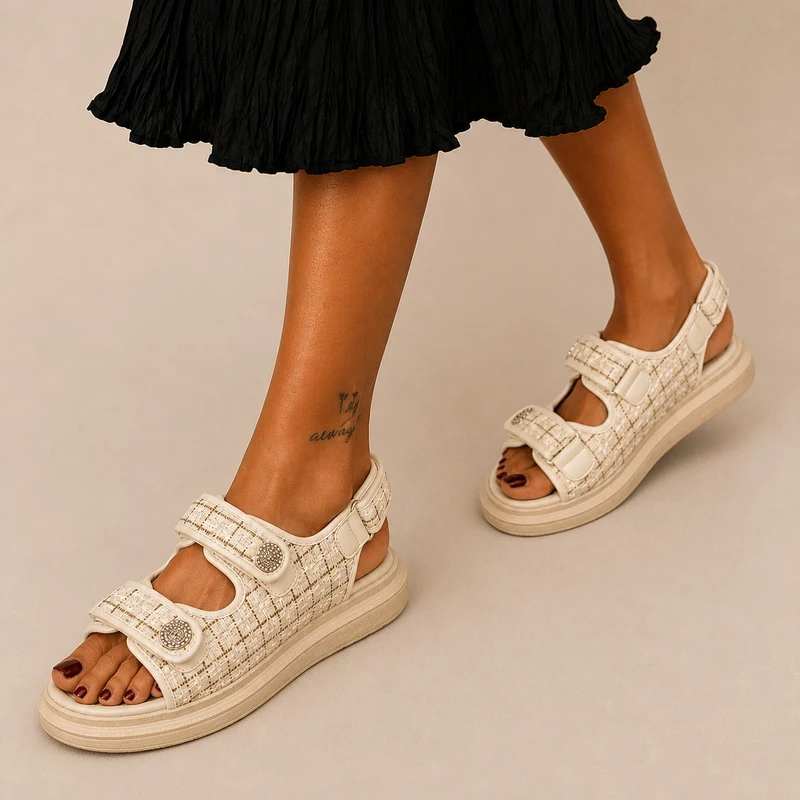Women's Platform Sandals with Velcro