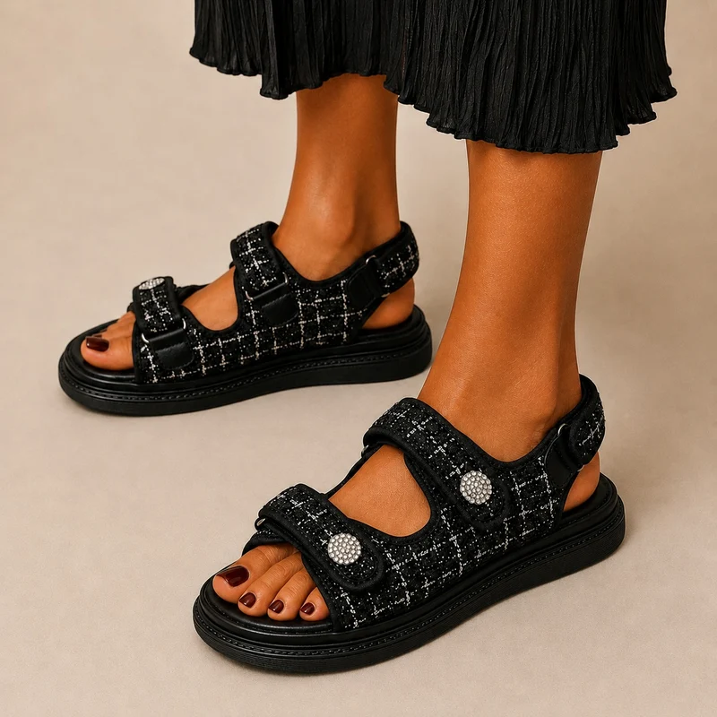Women's Platform Sandals with Velcro