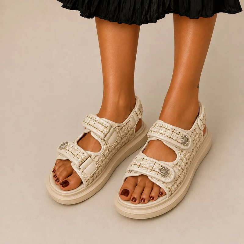 Women's Platform Sandals with Velcro