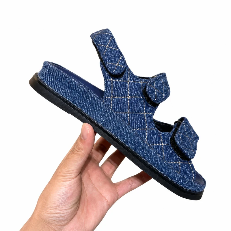 Blue Roman Style Sandals with Velcro