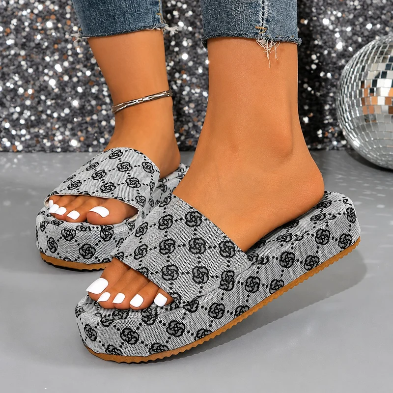 Summer Casual Style Floral Platform Sandals