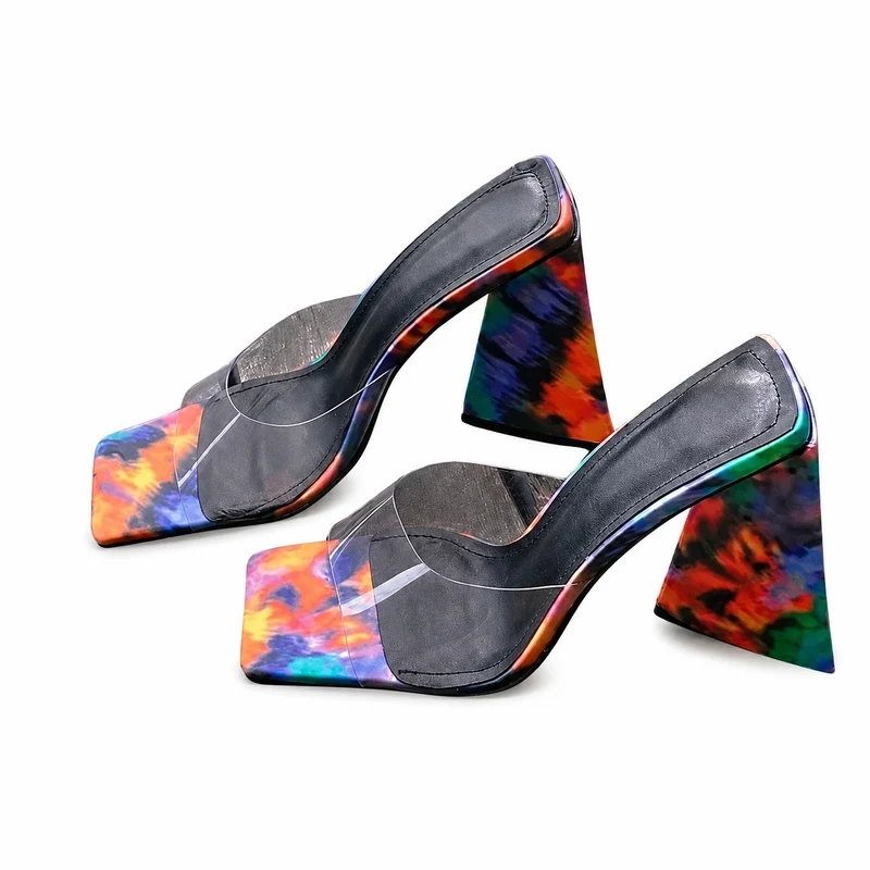Women's Colorful Chunky Heel Sandals
