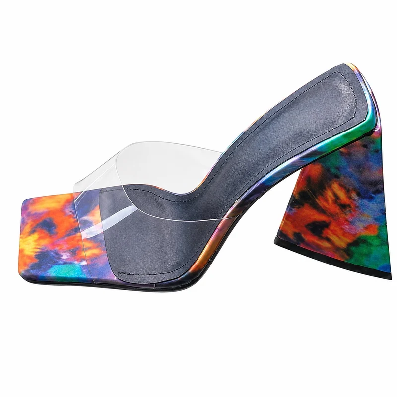 Women's Colorful Chunky Heel Sandals