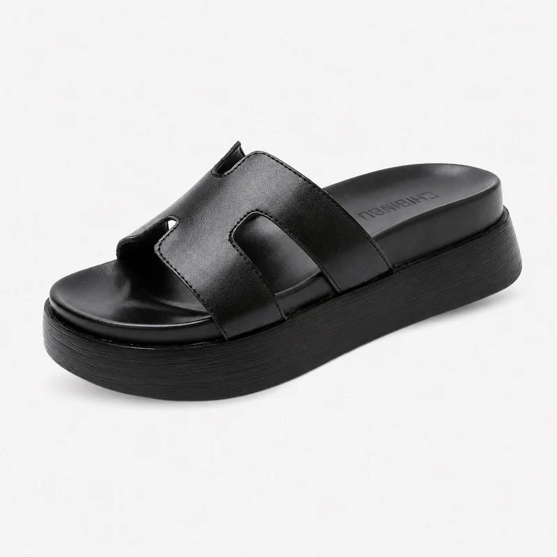 Urban Style Chunky Heel Flat Sandals