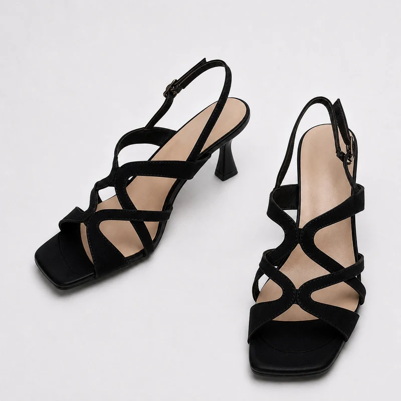 Metallic Gold Leather Flat Sandals