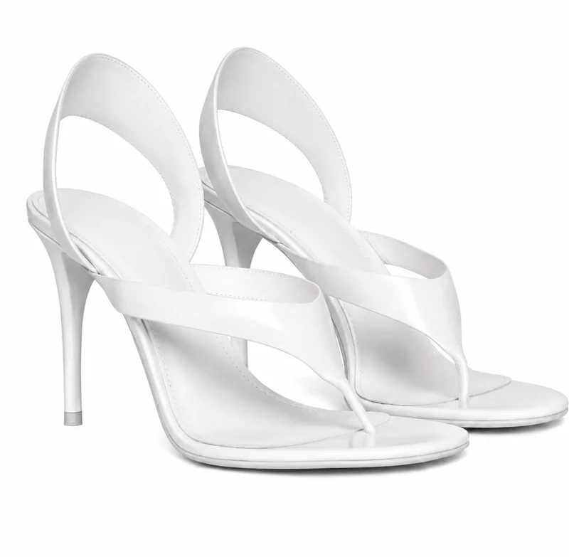 Metallic High Heel Sandals with Modern Design