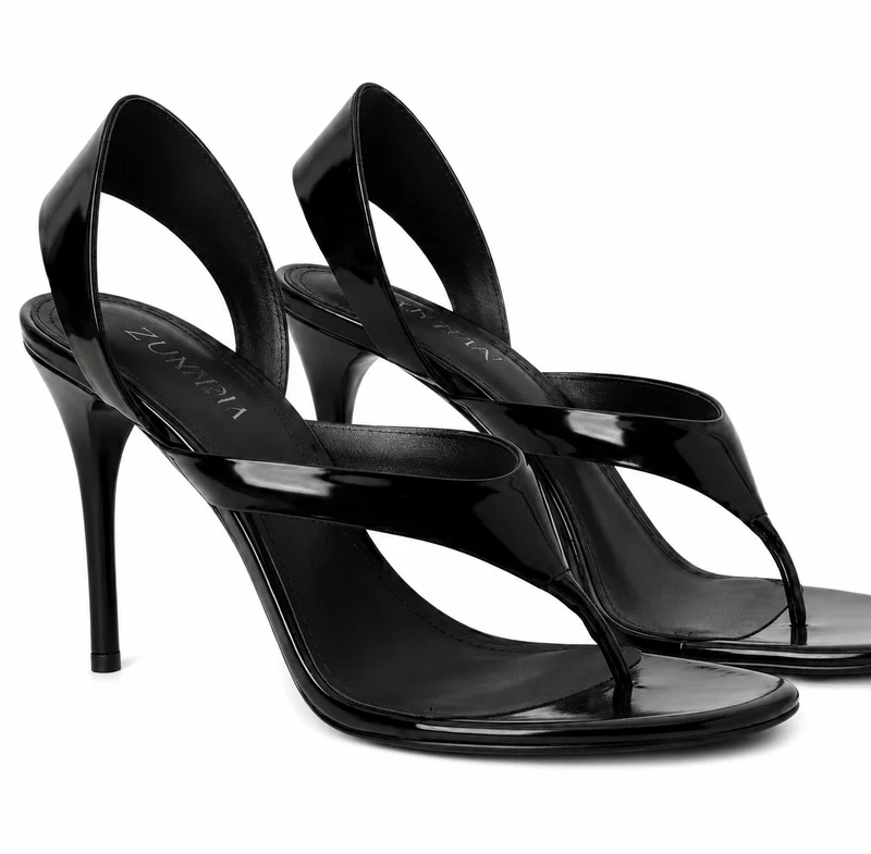 Metallic High Heel Sandals with Modern Design