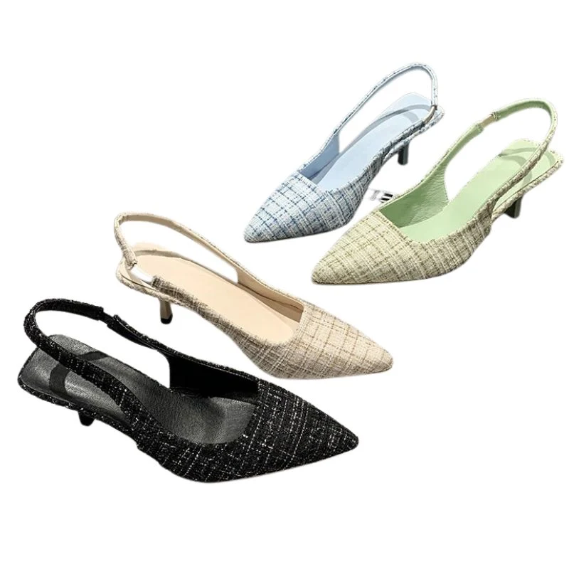 Chic Pointed Toe Stiletto Heel Slingback Sandals