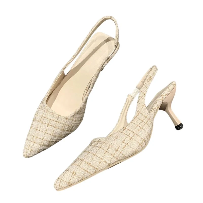 Chic Pointed Toe Stiletto Heel Slingback Sandals