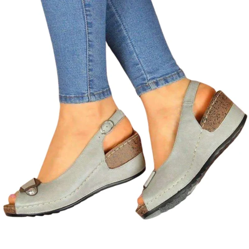 Women's Wedge Sandals with Back Strap and Comfort