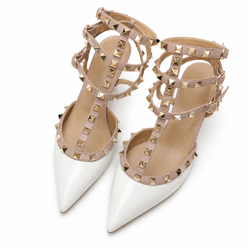 Punk Chic Style Stiletto Sandals with Metal Studs