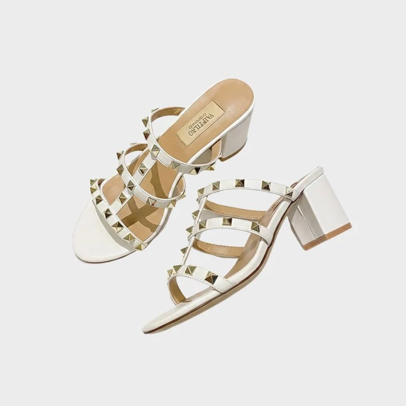Elegant Studded Heeled Sandals