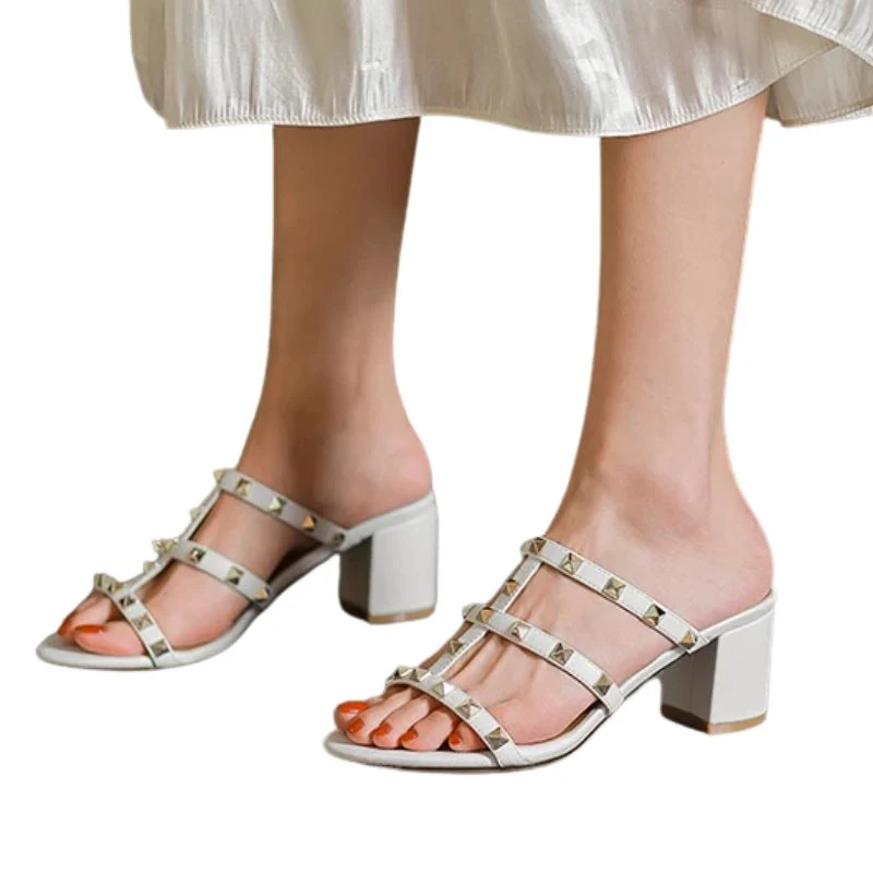 Elegant Studded Heeled Sandals