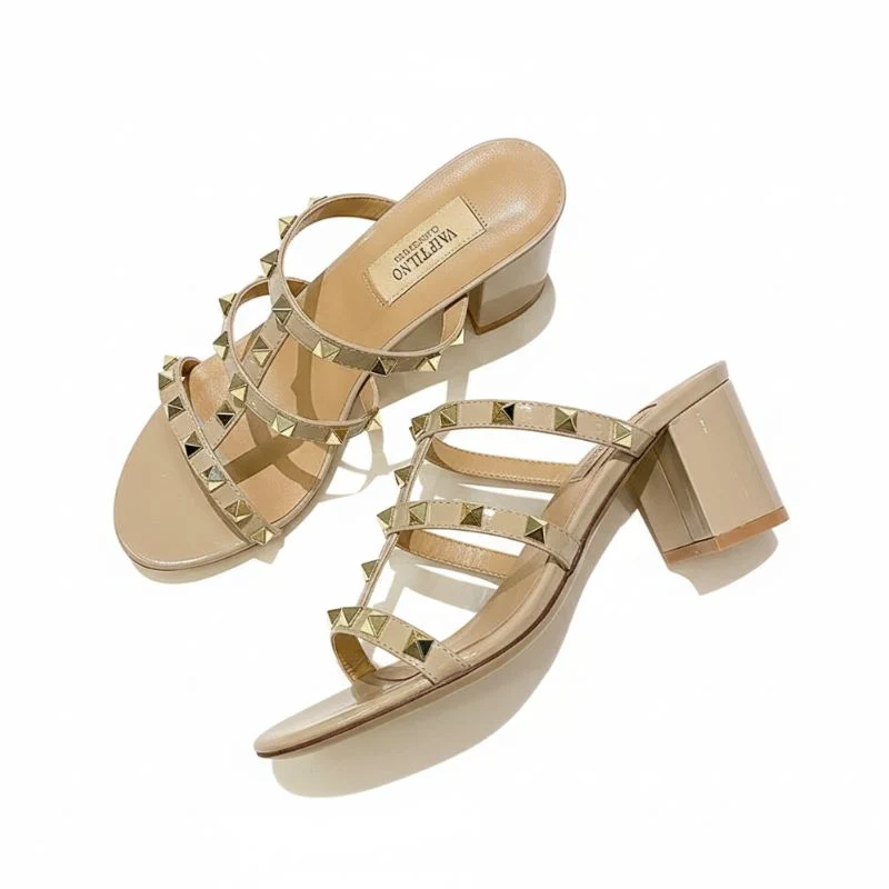 Elegant Studded Heeled Sandals