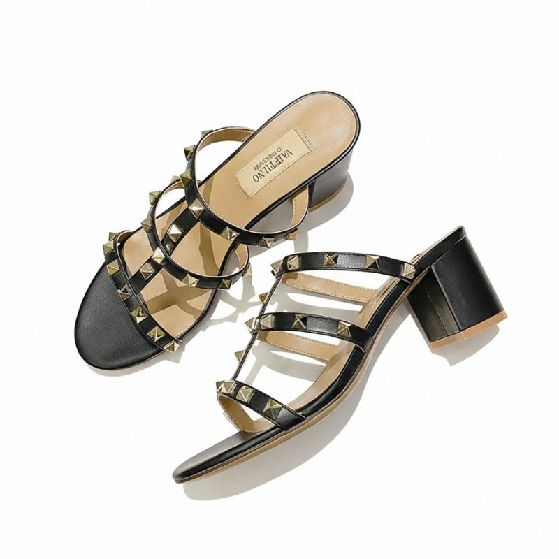 Elegant Studded Heeled Sandals